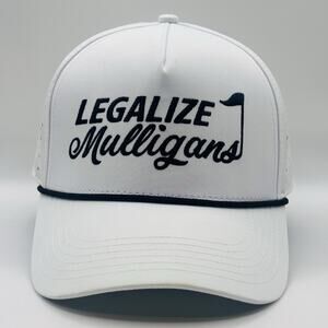 Shank It Golf Legalize Mulligans White Snapback Hat One Size Fits Most Clatnew